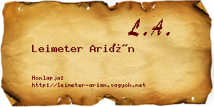 Leimeter Arián névjegykártya